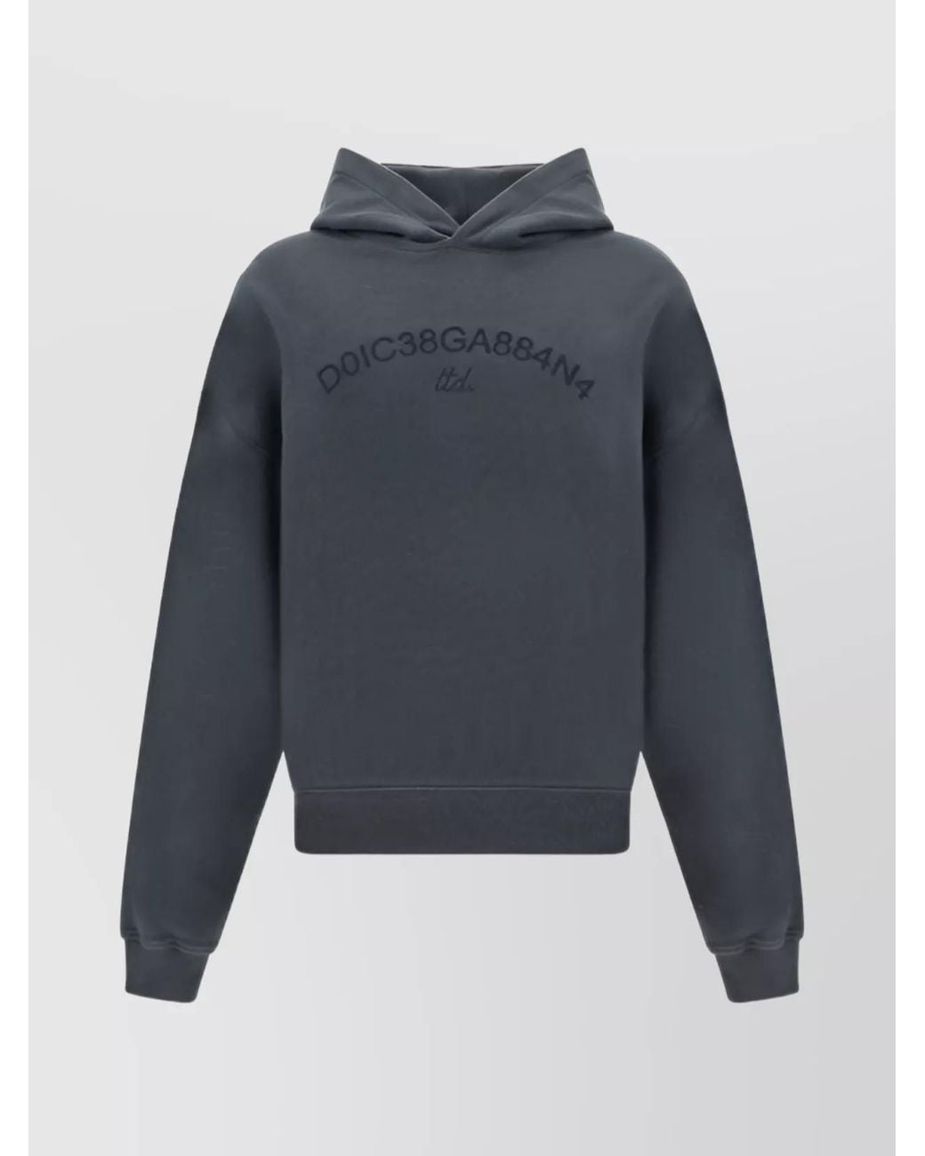 Dolce & Gabbana Blue Cotton Oversized Logo-Print Sweatshirt for men