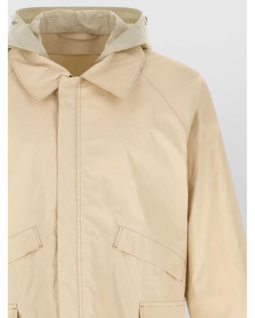 Lemaire Natural Waterproof Hooded Raincoat for men