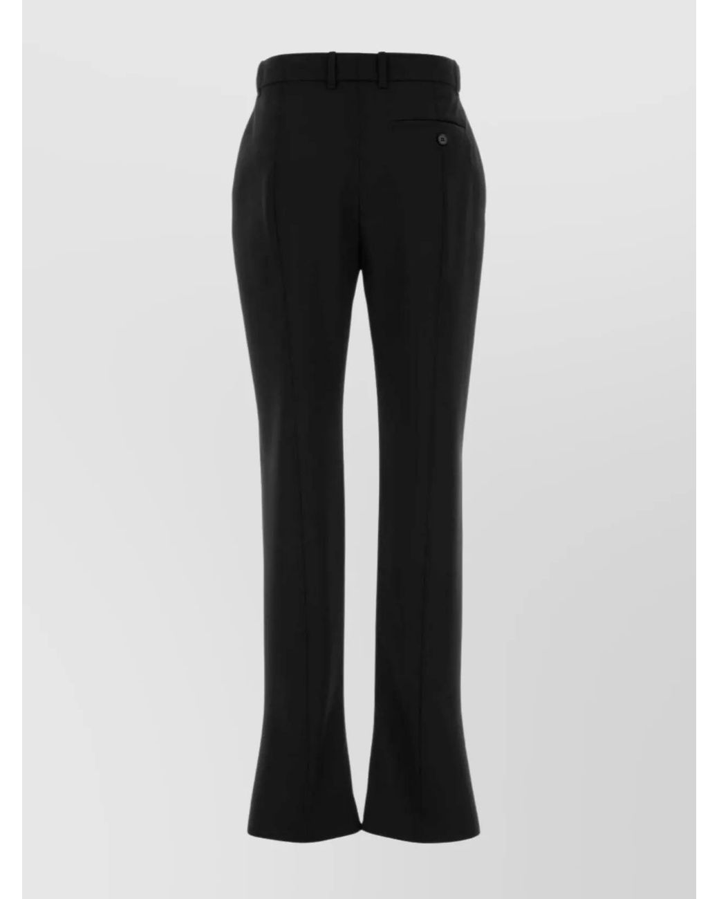 McQueen Black Wool Flared Trousers