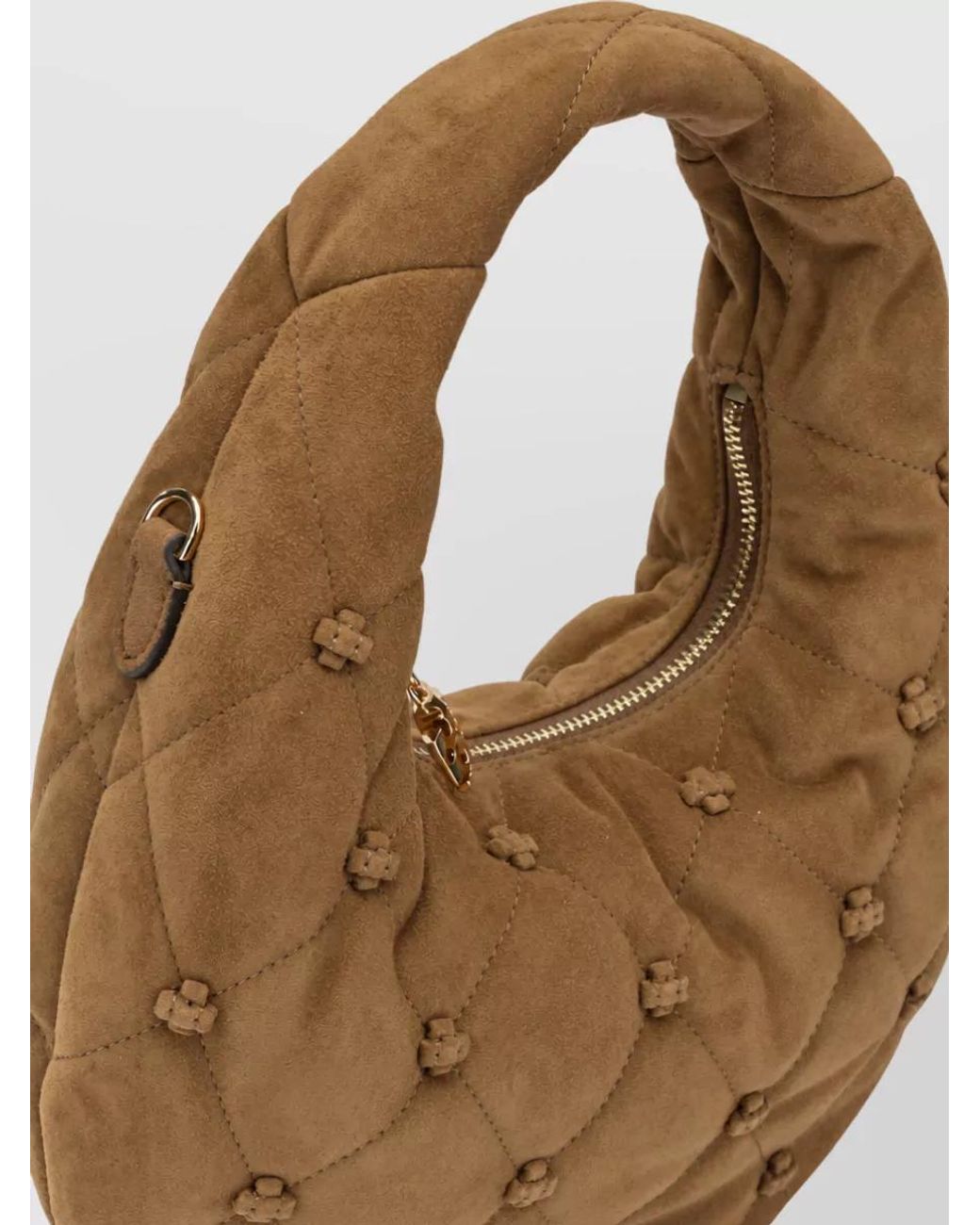 Tory Burch Natural Small Suede Shoulder Bag