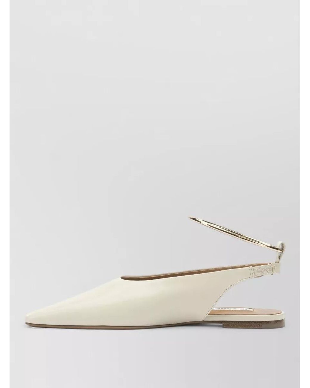 Jil Sander Natural Leather Slingback Ballerina Shoes