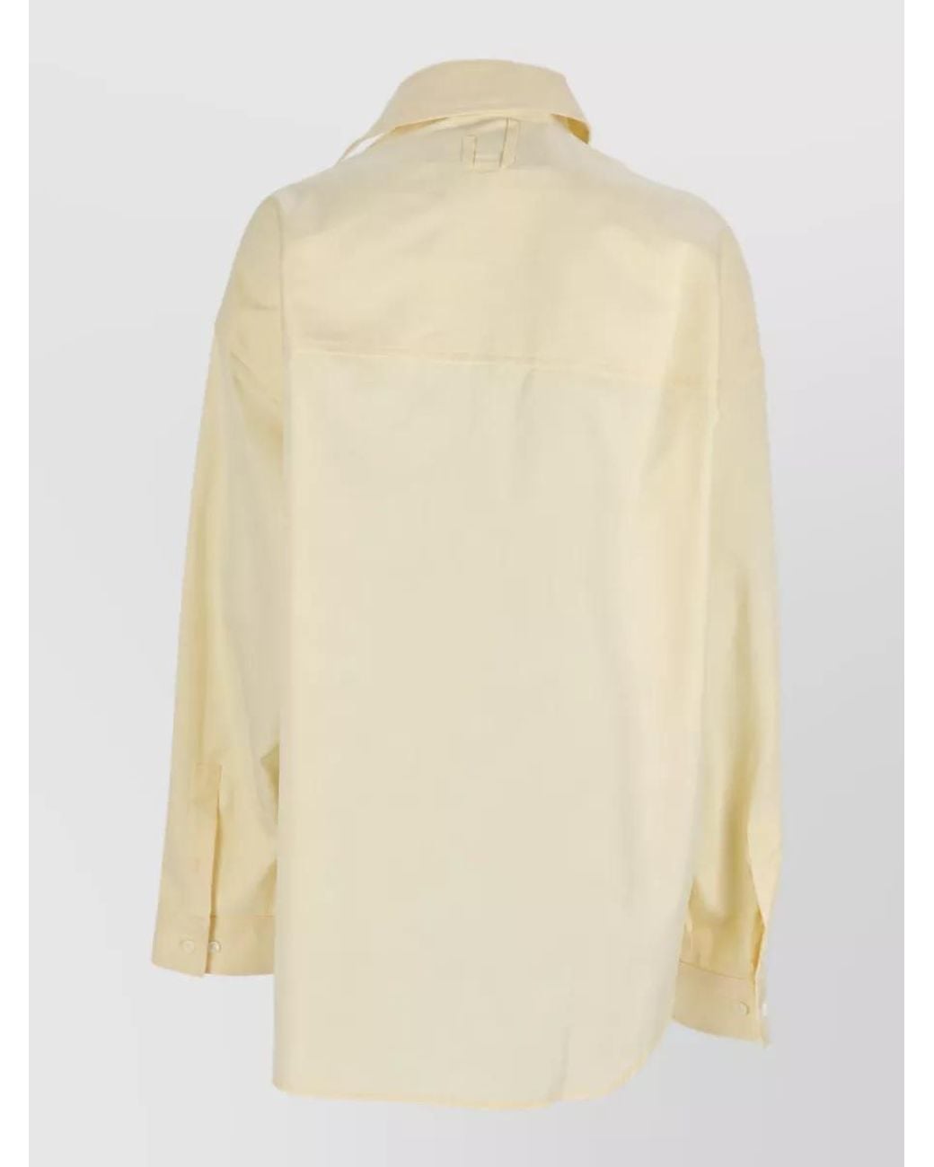 Jacquemus Natural Asymmetric Cotton Long-Sleeve Shirt