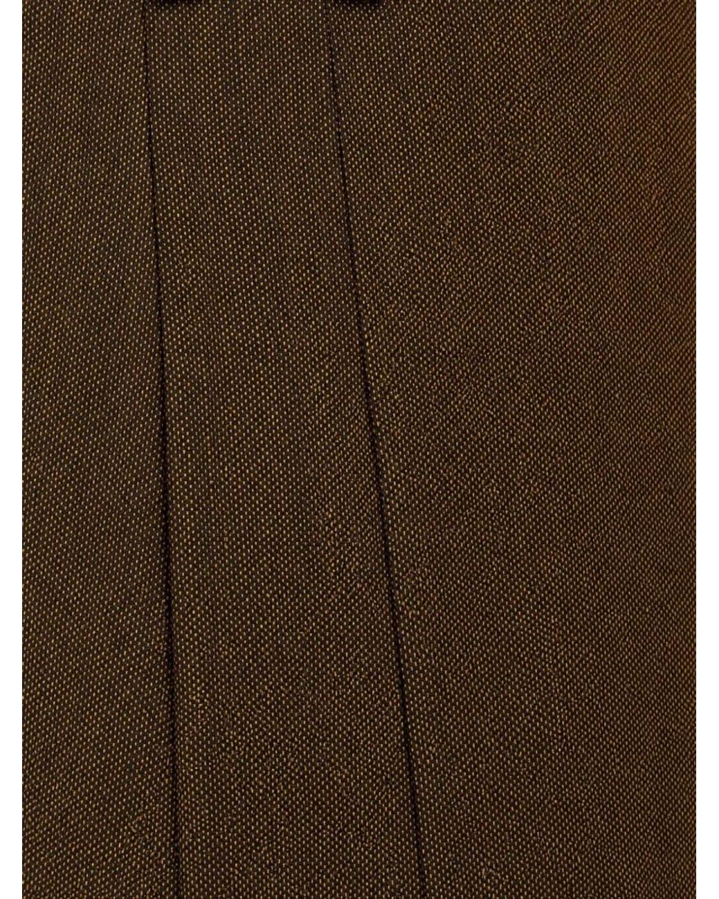Alberta Ferretti Brown Embroidered Tailored Trousers