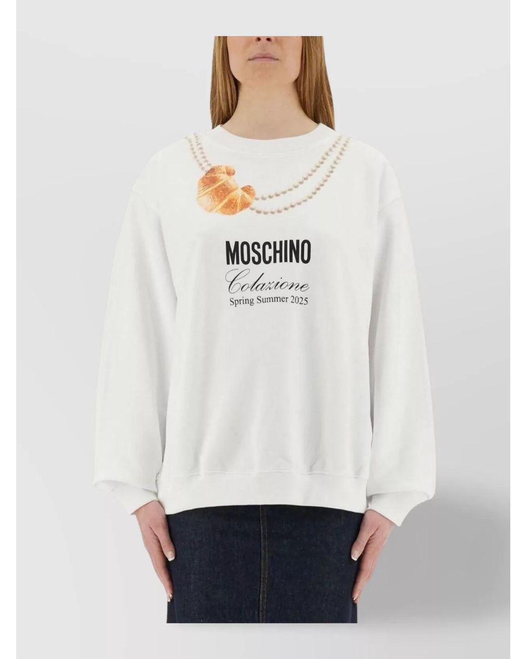 Moschino White Cotton Regular-Fit Sweatshirt