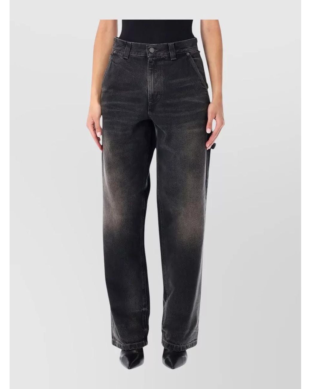 Haikure Blue Cotton Boyfriend Straight-Leg Jeans
