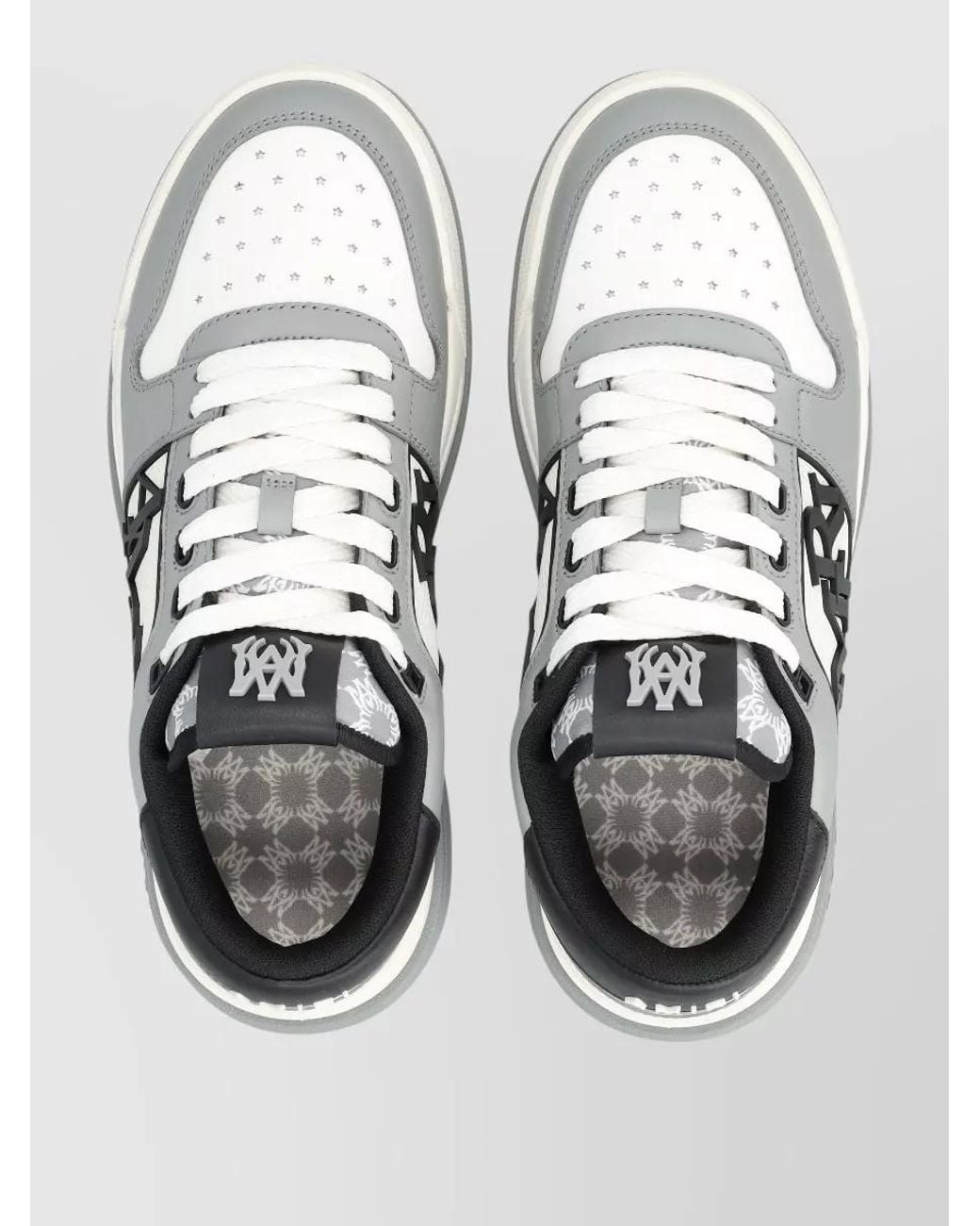 Amiri White Classic Low Two-Tone Perforated Leather Sneakers for men