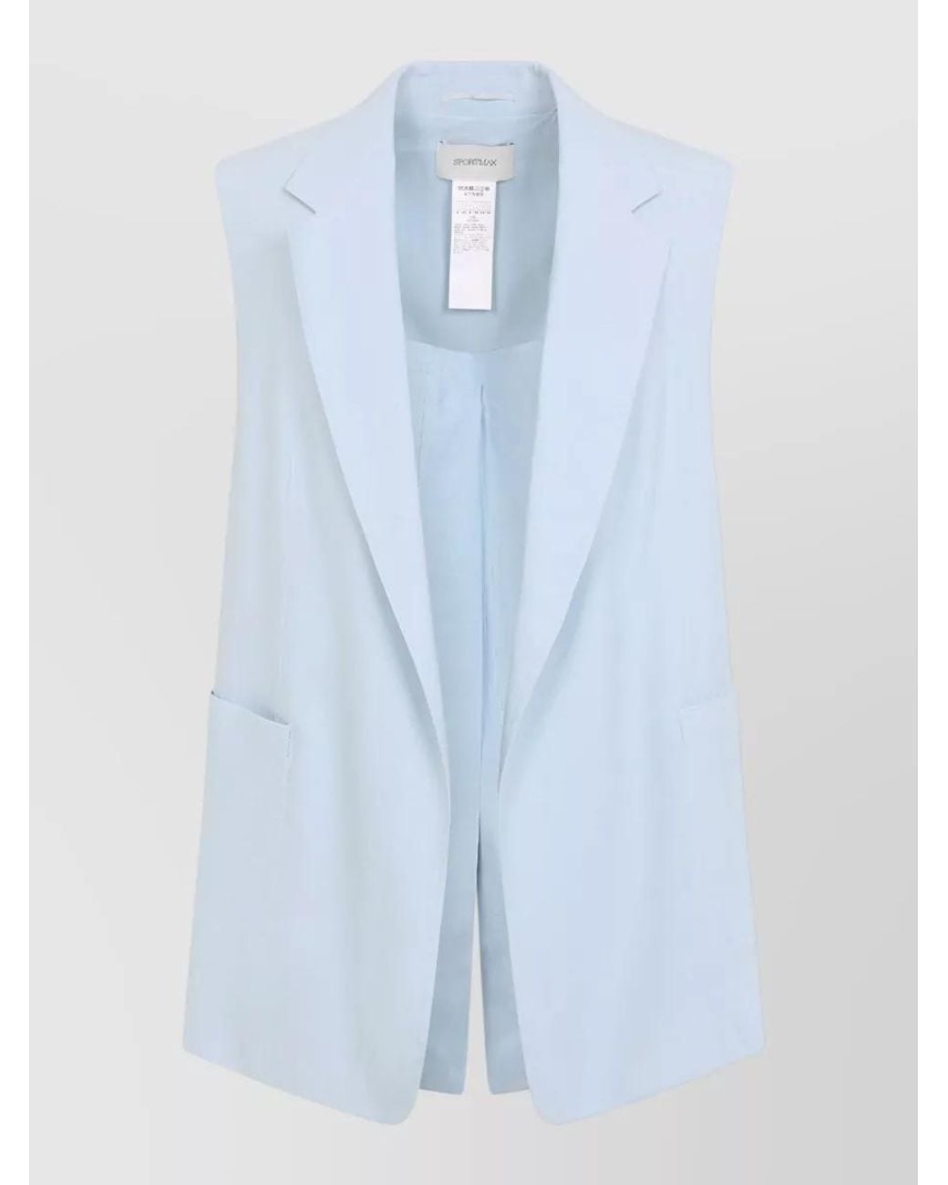 Sportmax Blue Viscose Oversized Gilet