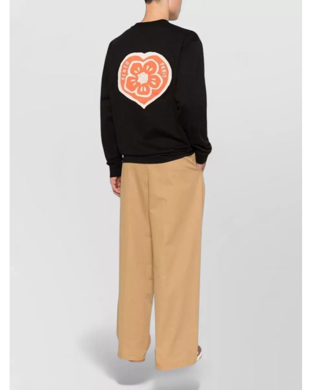 KENZO Black Cotton Relaxed-Fit Long-Sleeve T-Shirt for men