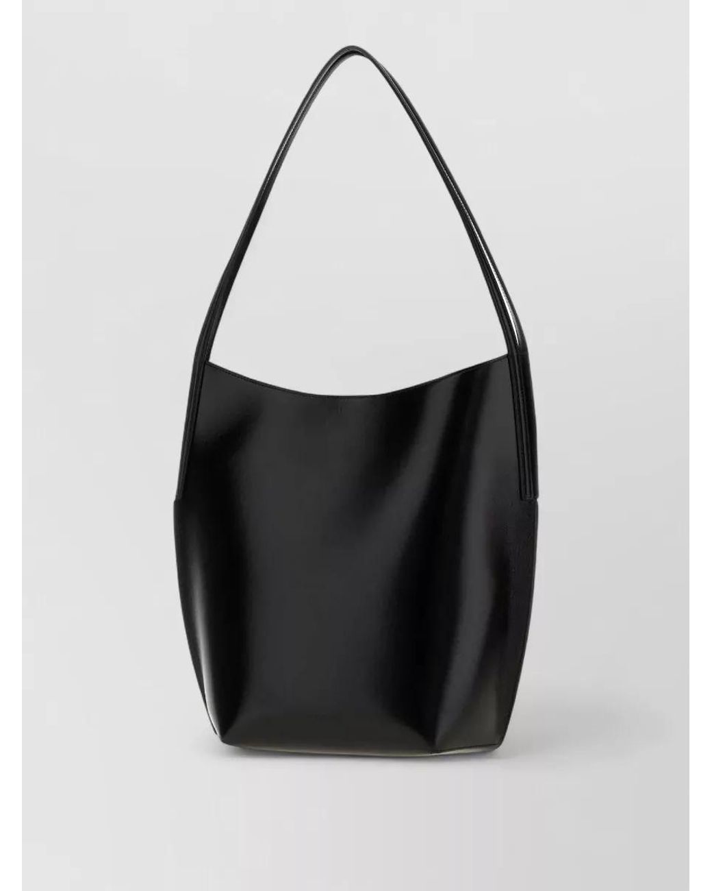 Jil Sander Black Kante Ovine Leather Shoulder Bag With A Rounded Silhouette