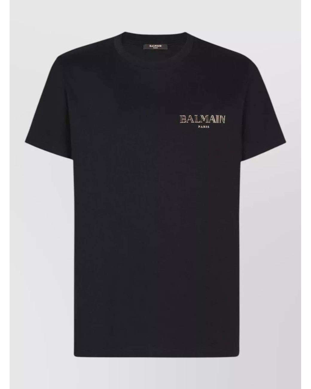 Balmain Black Cotton T-Shirt for men