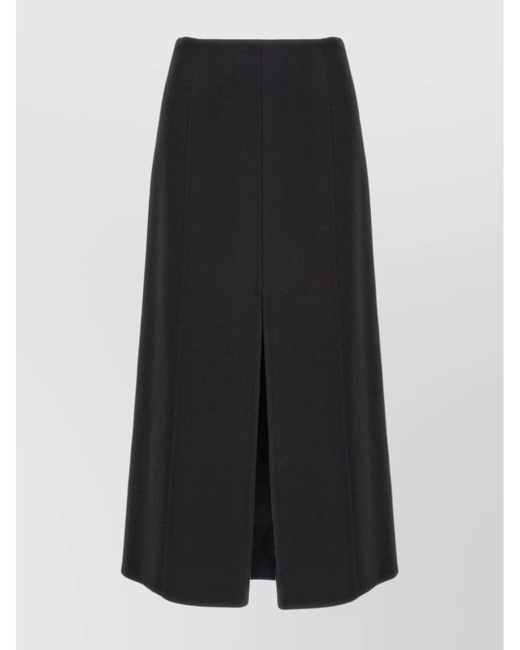 Ermanno Scervino Black Virgin Wool Long Split Pencil Skirt