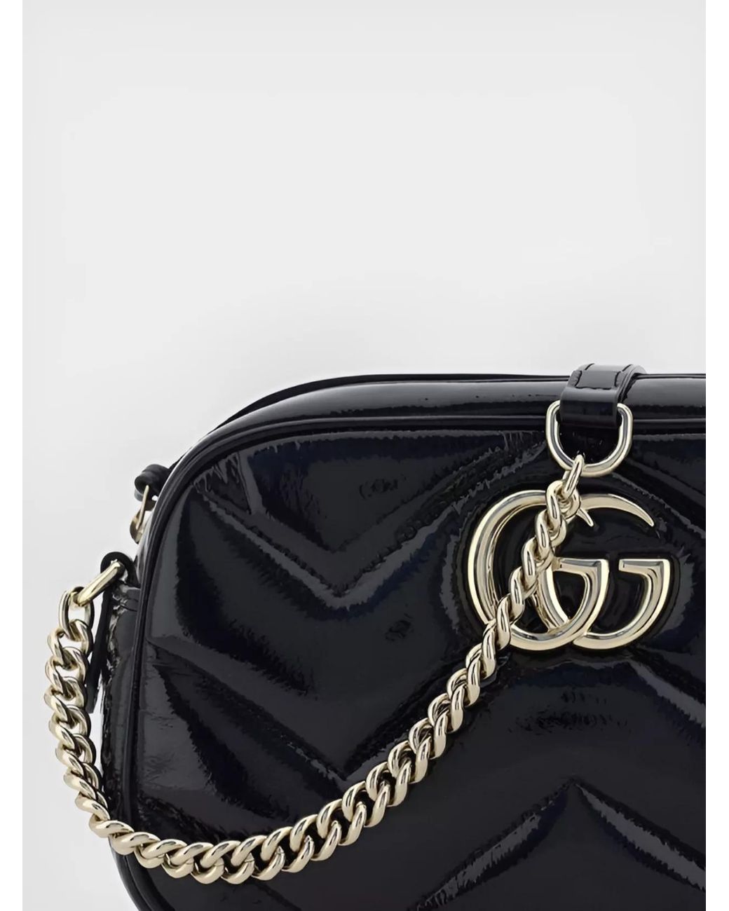 Gucci Black Gg Marmont Small Leather Shoulder Bag