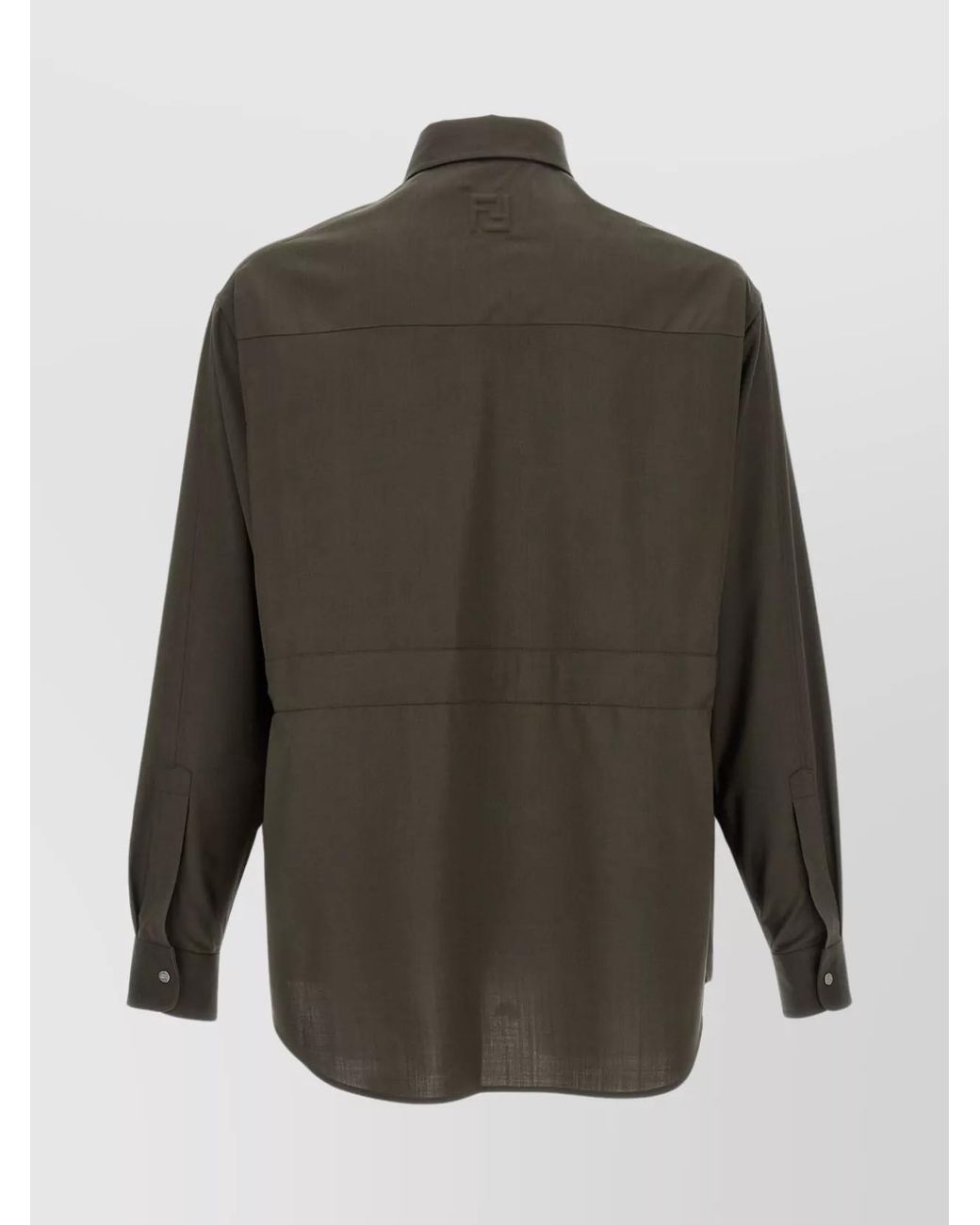 Fendi Gray Wool Overshirt for men