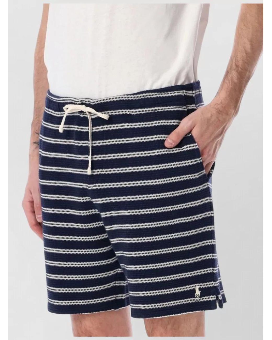 Polo Ralph Lauren Blue Striped Cotton-Blend Bermuda Shorts for men