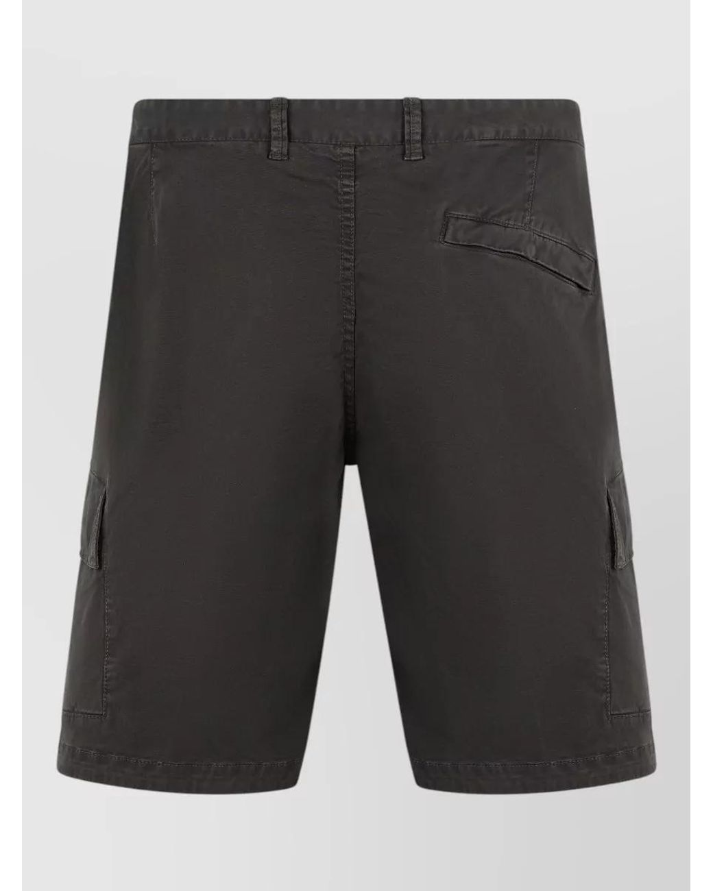 Stone Island Black Cotton Cargo Bermuda Shorts for men