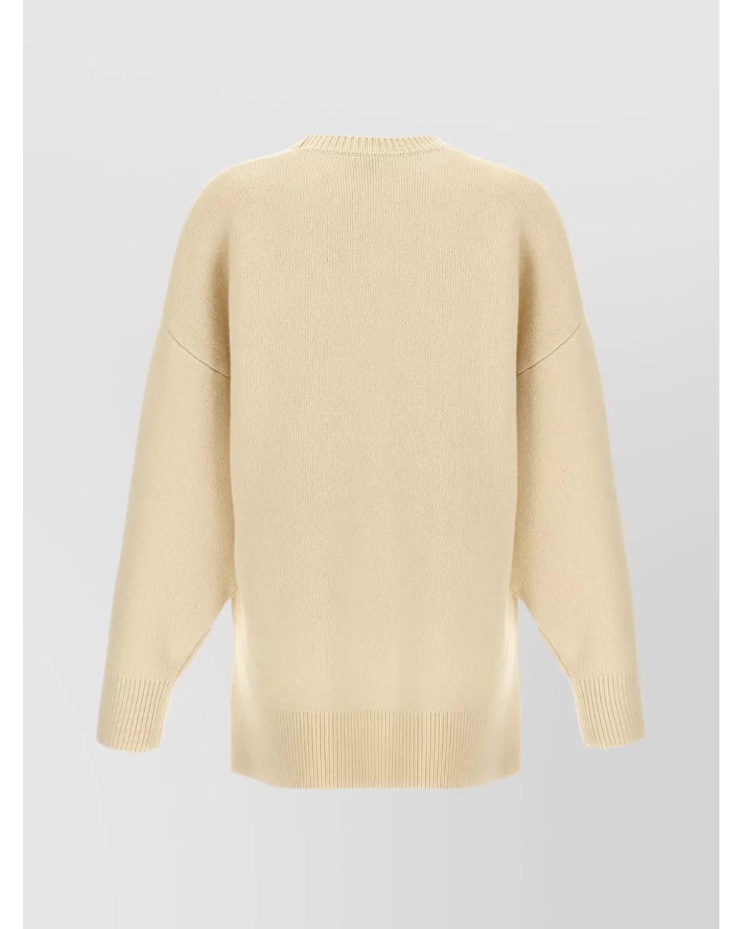 Totême White Wool Cashmere Double-Knit Crew-Neck Jumper