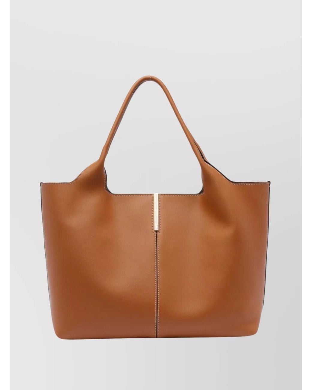 Tod's Brown Medium-Small Calf Leather Tote Bag