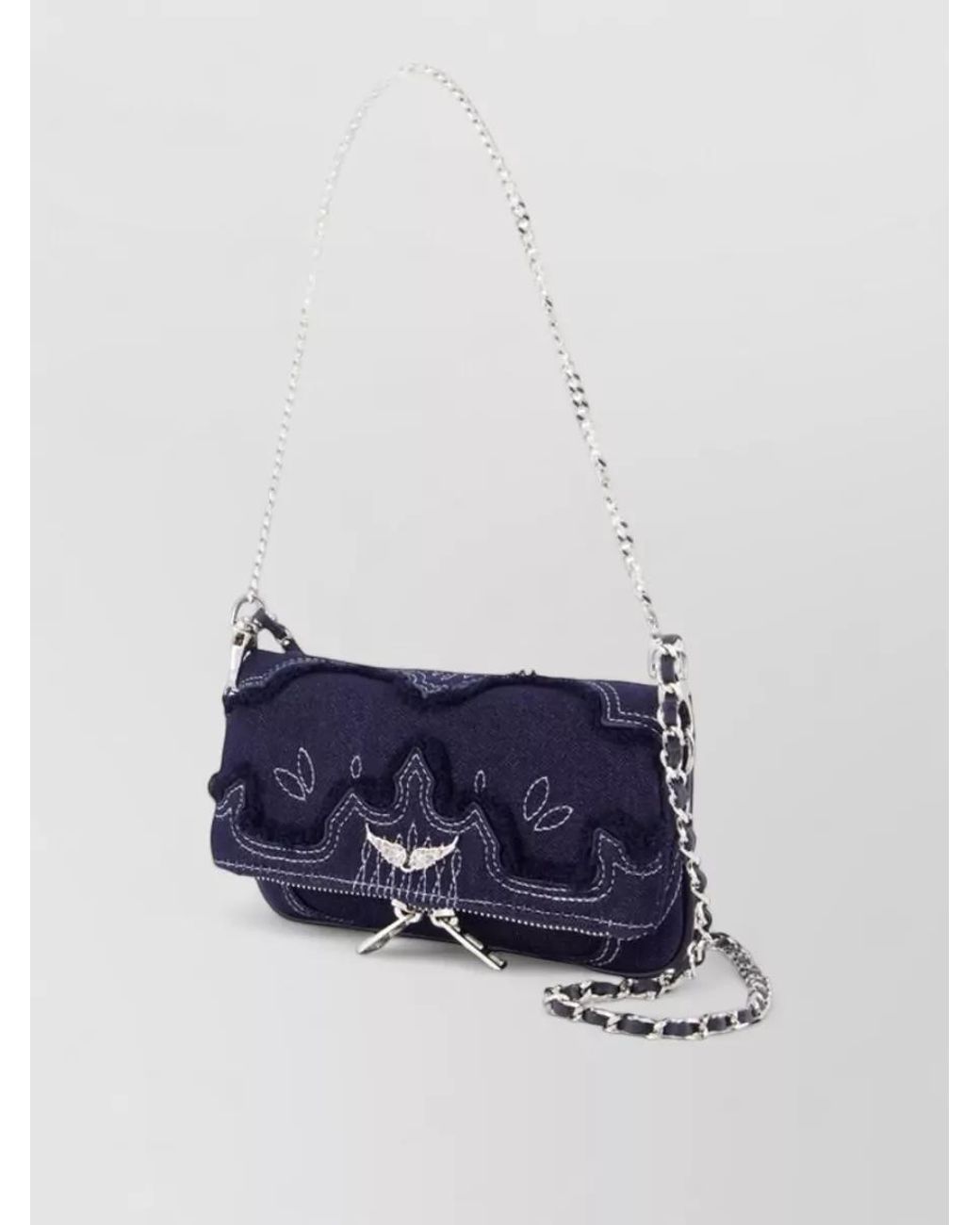 Zadig & Voltaire Blue Rock Nano Denim Shoulder Bag
