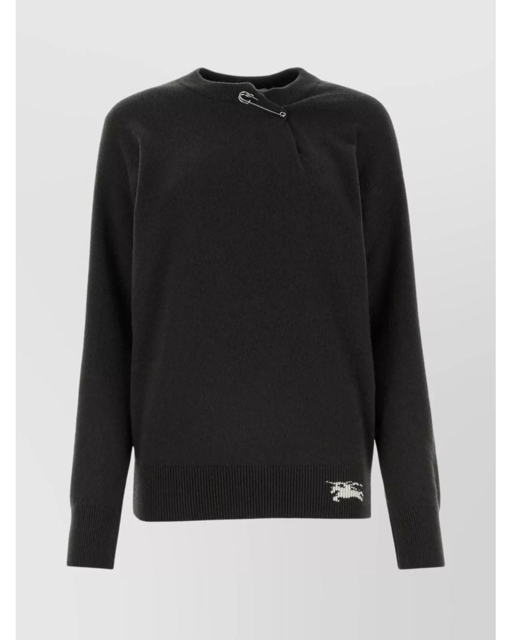 Burberry Black Cashmere Ribbed Crew-Neck Sweater