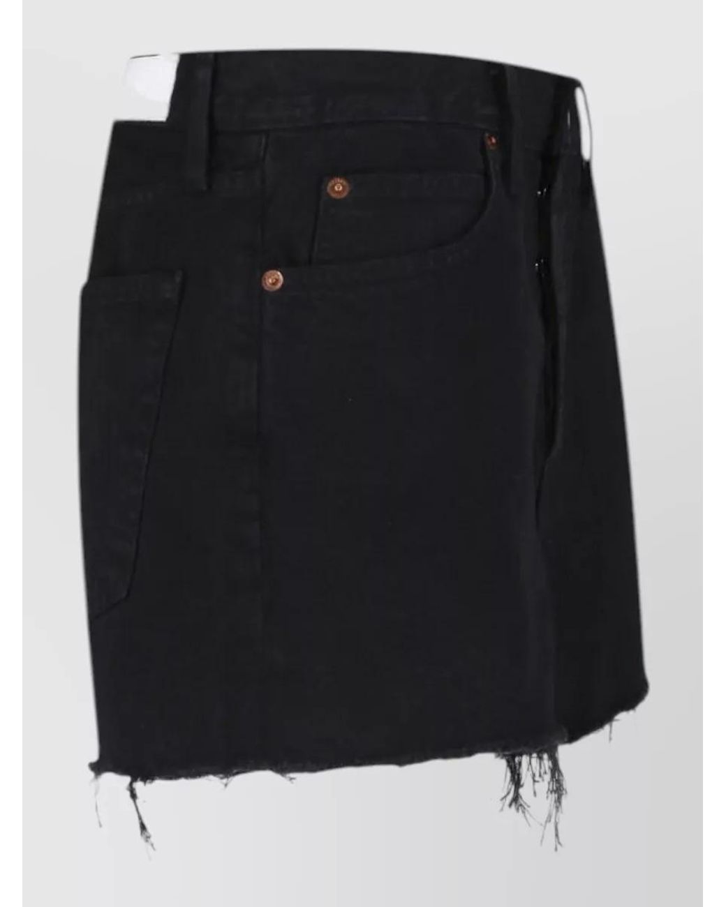 Re/done Black Straight Denim Short Shorts