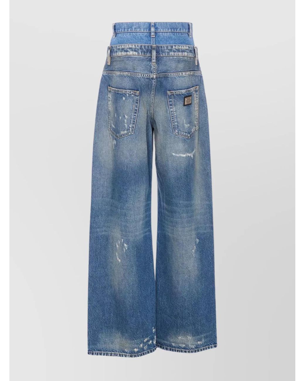 Dolce & Gabbana Blue Denim High-Rise Wide-Leg Jeans