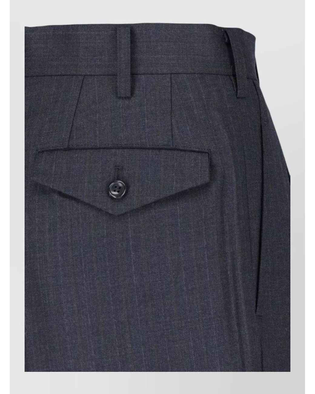 Junya Watanabe Blue Wool Straight-Leg Suit Trousers