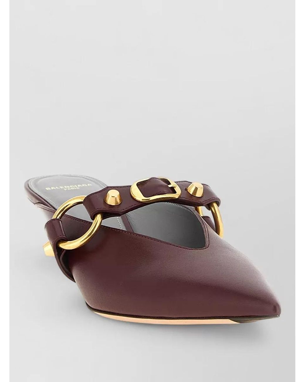 Balenciaga Brown Leather City Mules