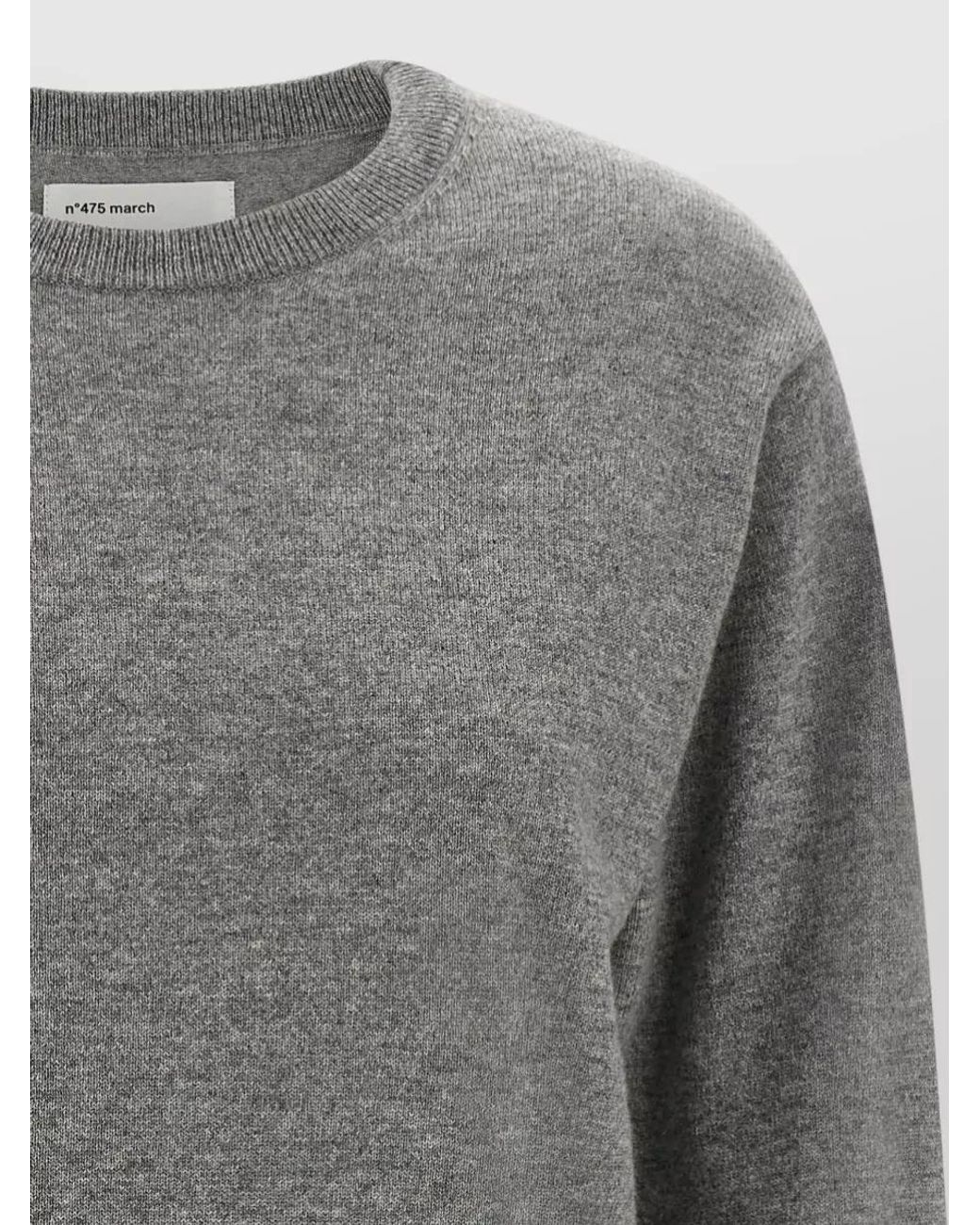 Extreme Cashmere Gray Cashmere Ribbed Crewneck Sweater