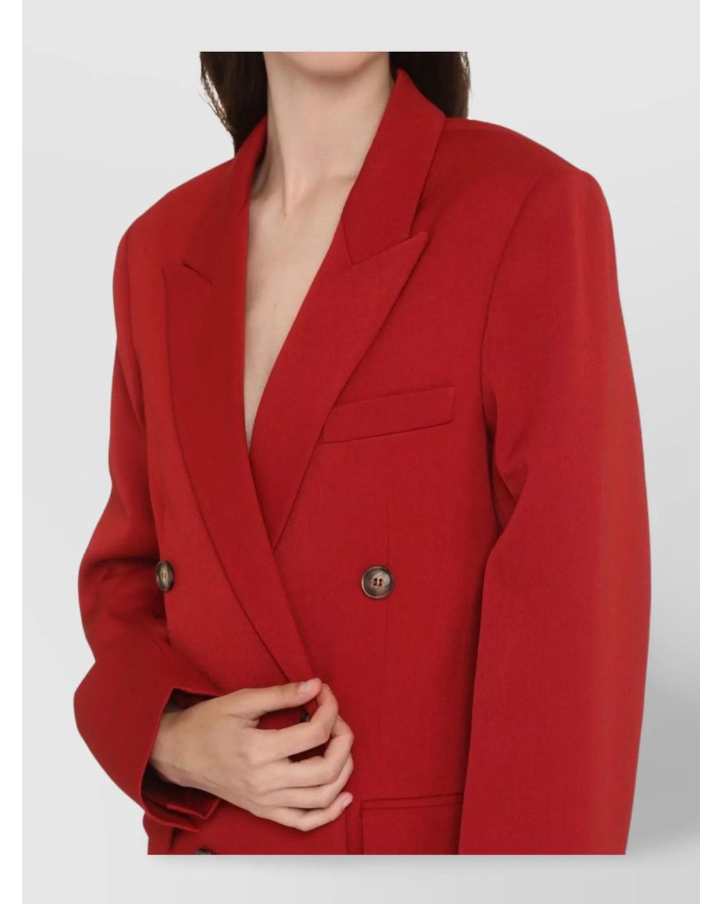 Victoria Beckham Red Double-Breasted Blazer