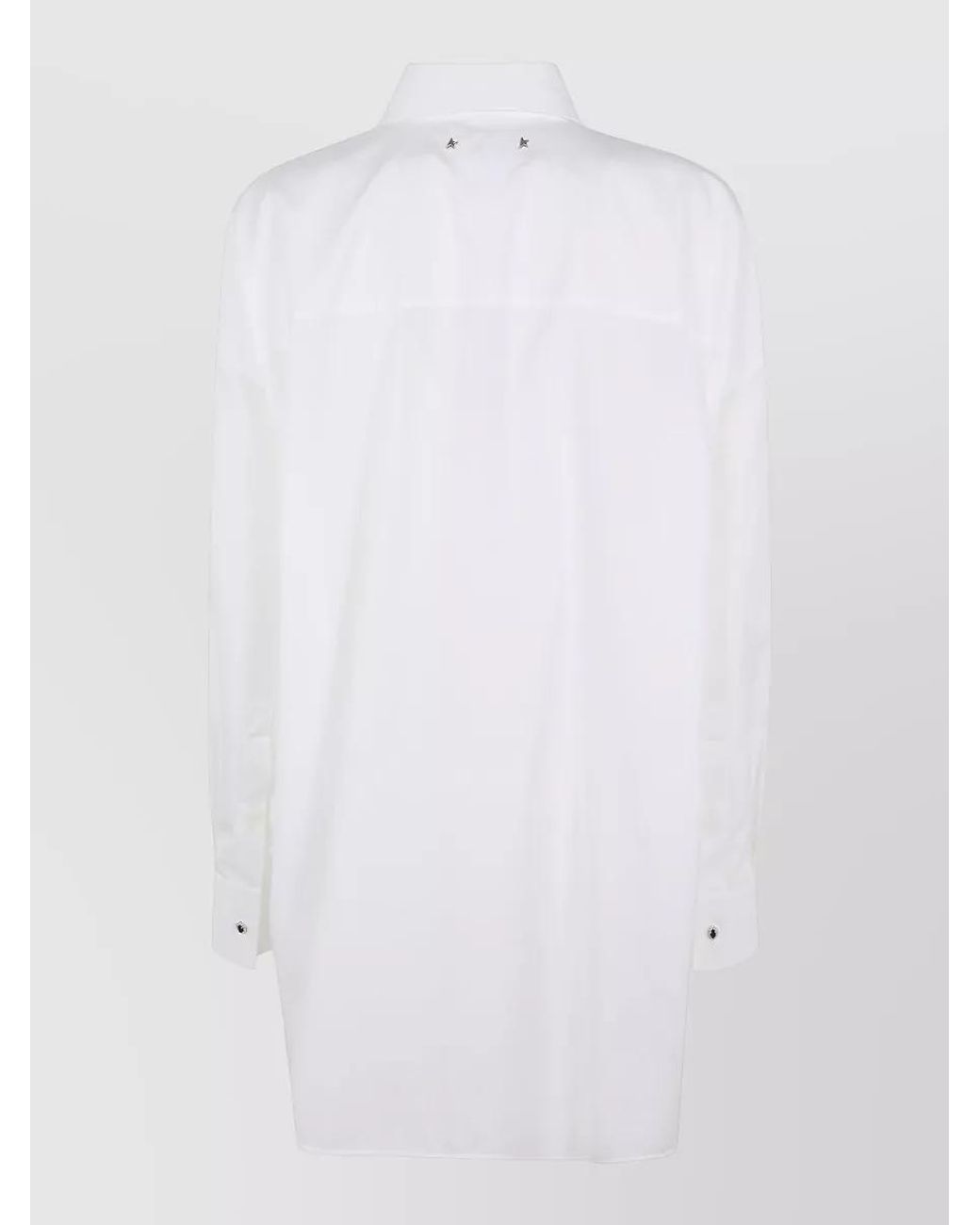 Golden Goose Deluxe Brand White Cotton Poplin Pleated Bib Overshirt