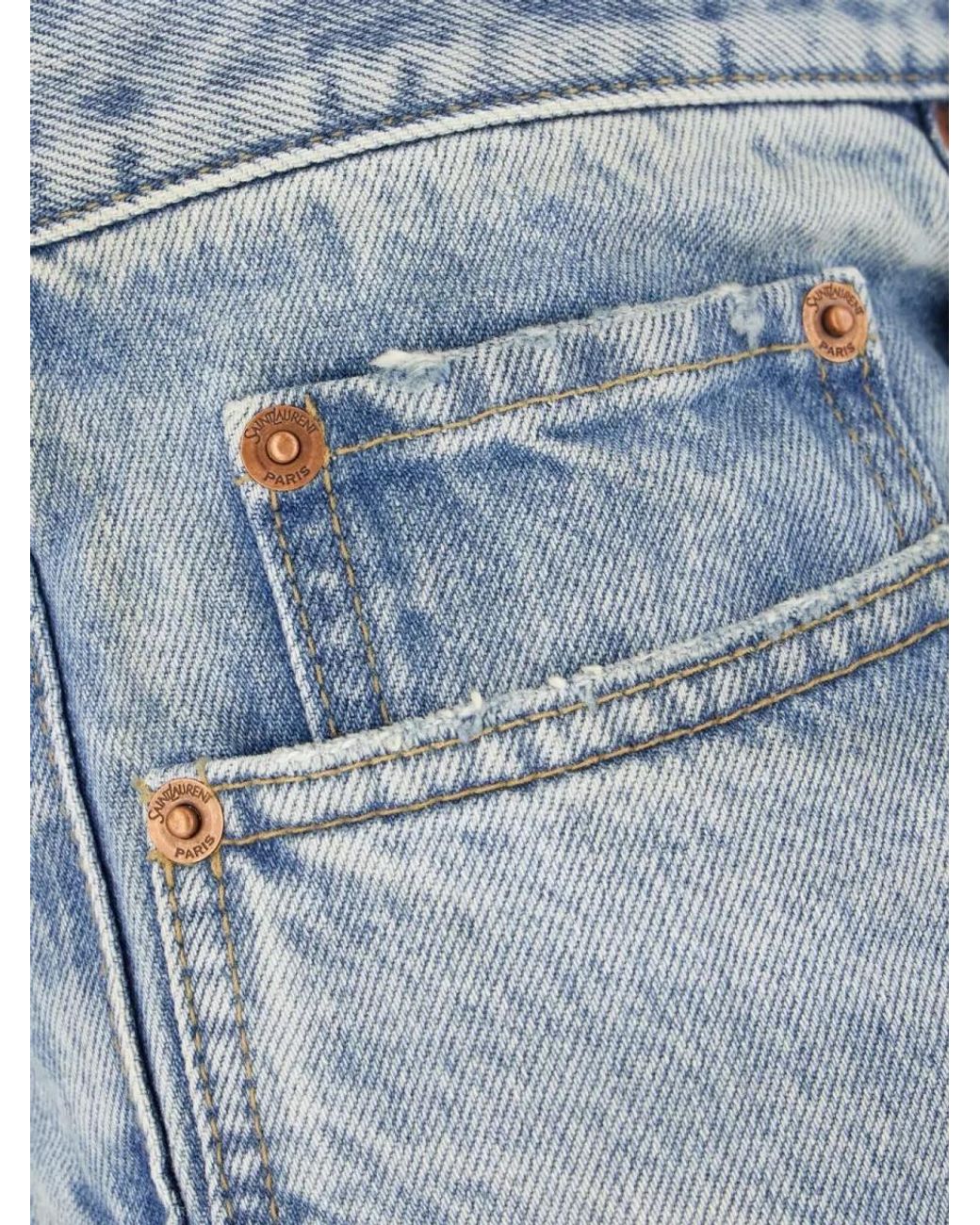 Saint Laurent Blue Denim Straight-Leg Jeans for men