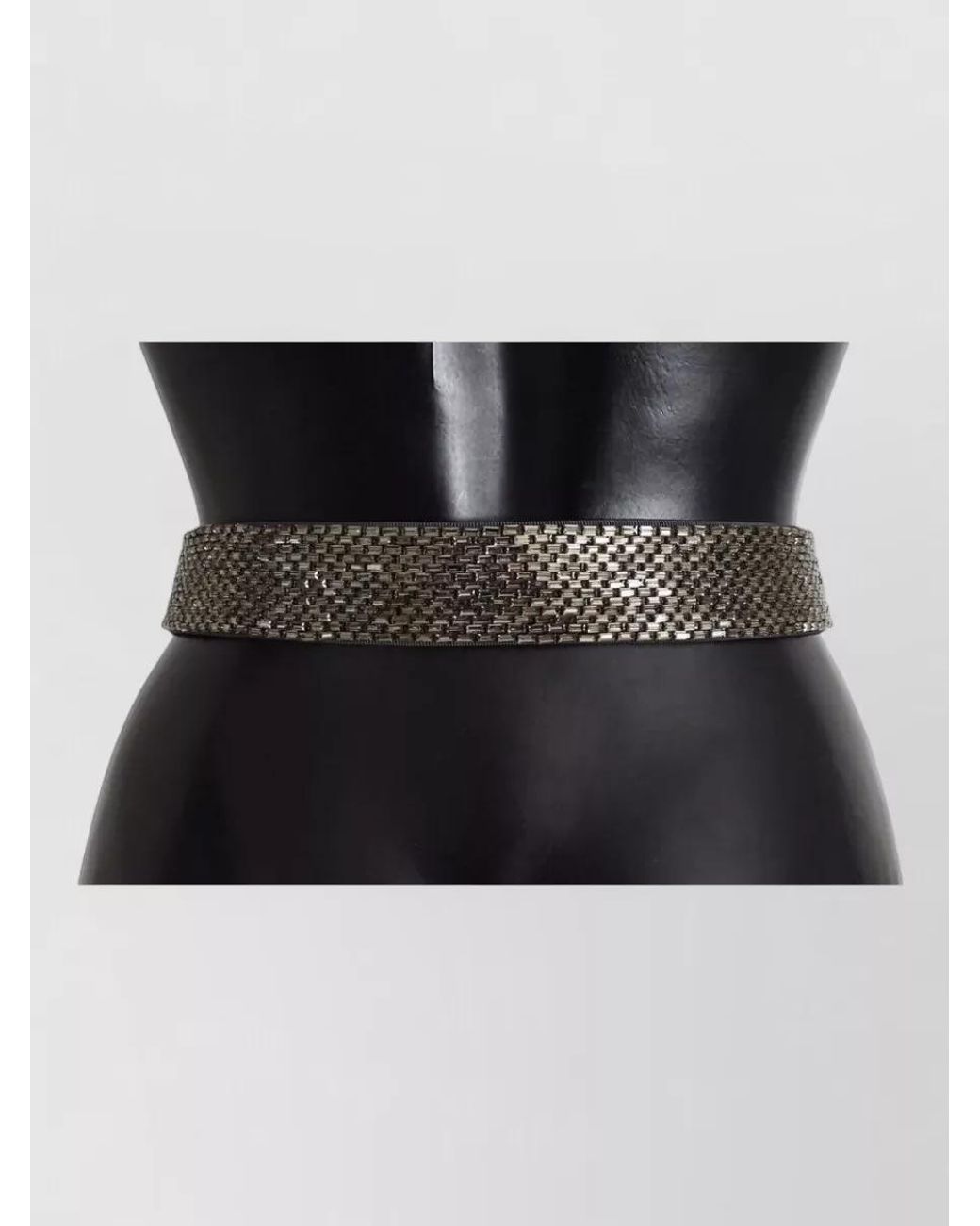 Dolce & Gabbana Gray Crystal-Embellished Sequined Belt