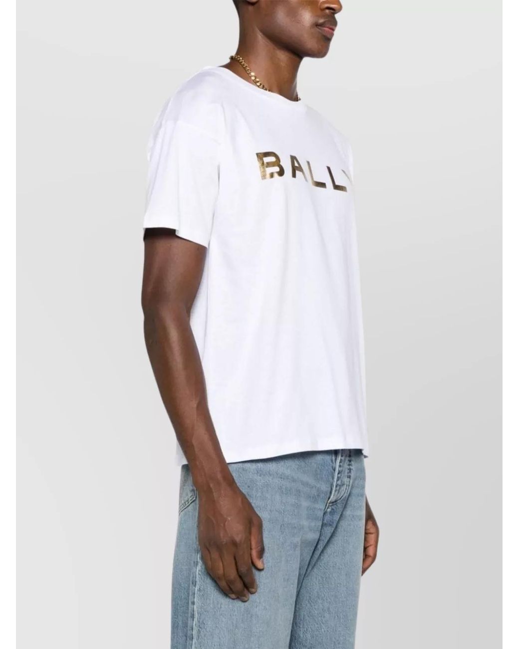 Bally White Organic Cotton Logo-Print Crew-Neck T-Shirt for men