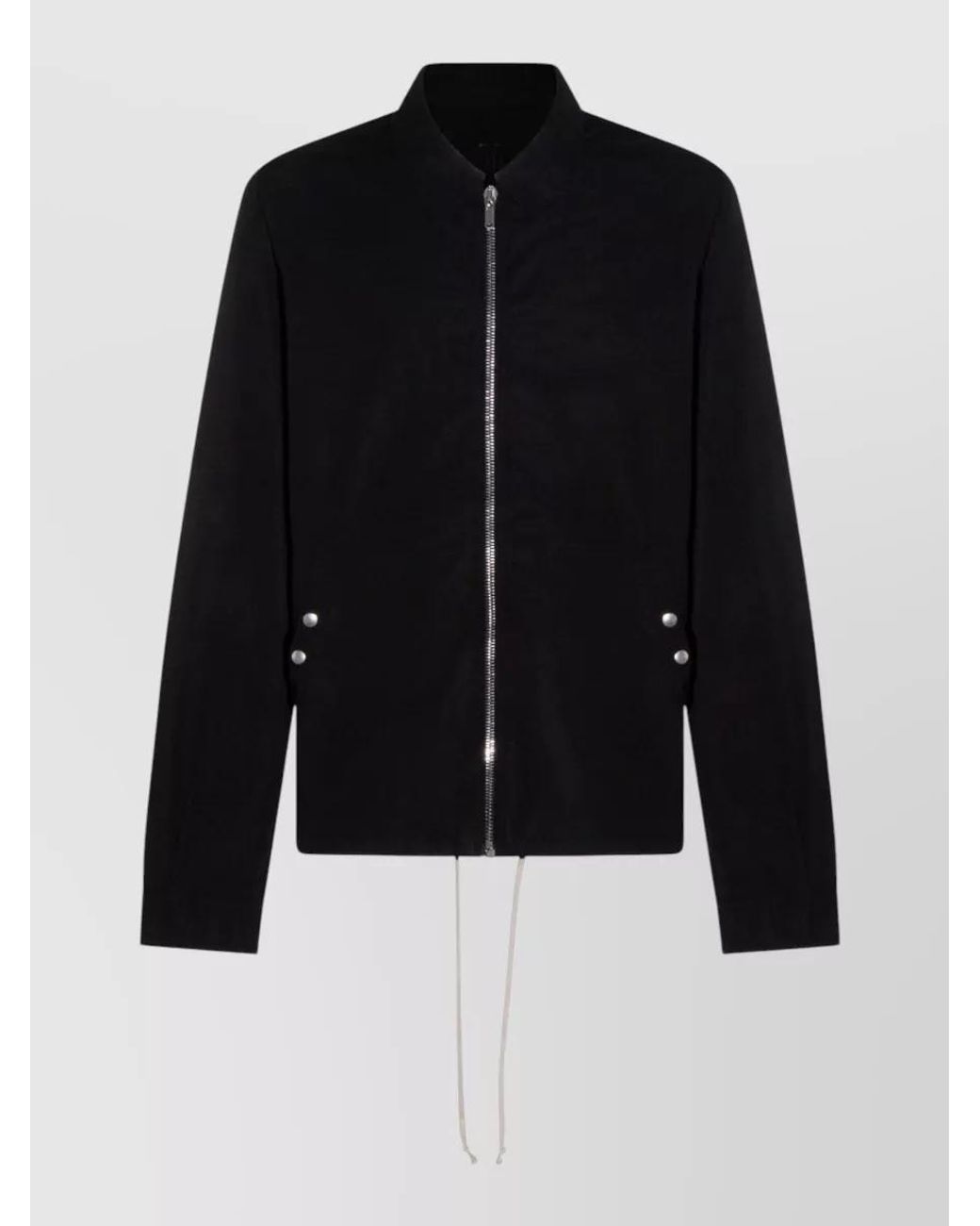 Rick Owens Black Cotton Zip-Up Jacket for men