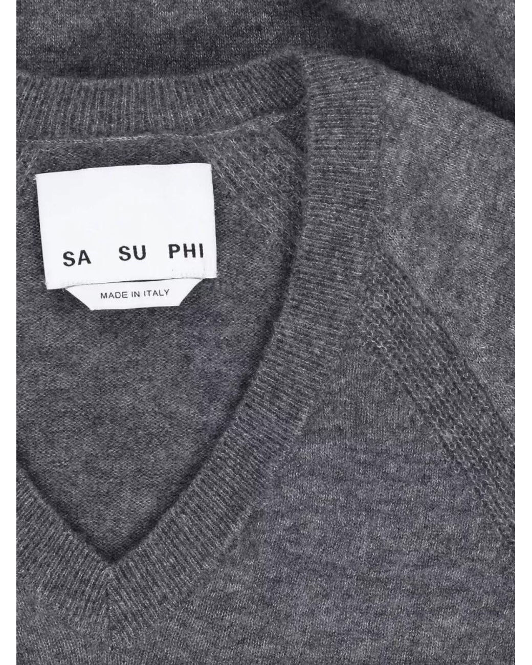 Sa Su Phi Gray Cashmere Silk Crewneck Sweatshirt