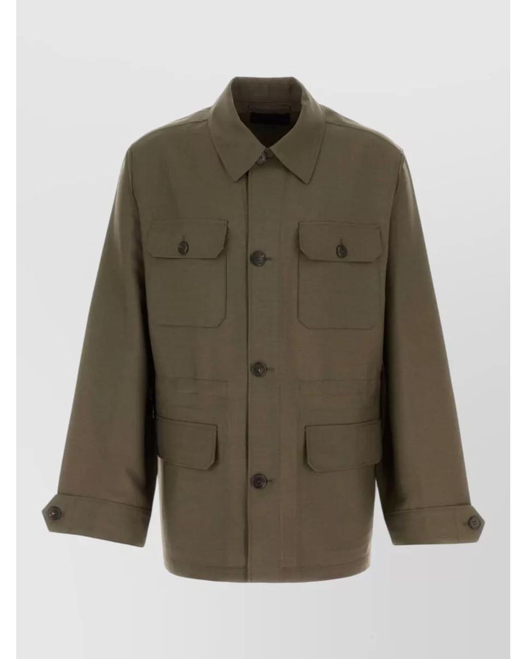 Prada Green Mohair Virgin Wool Jacket for men