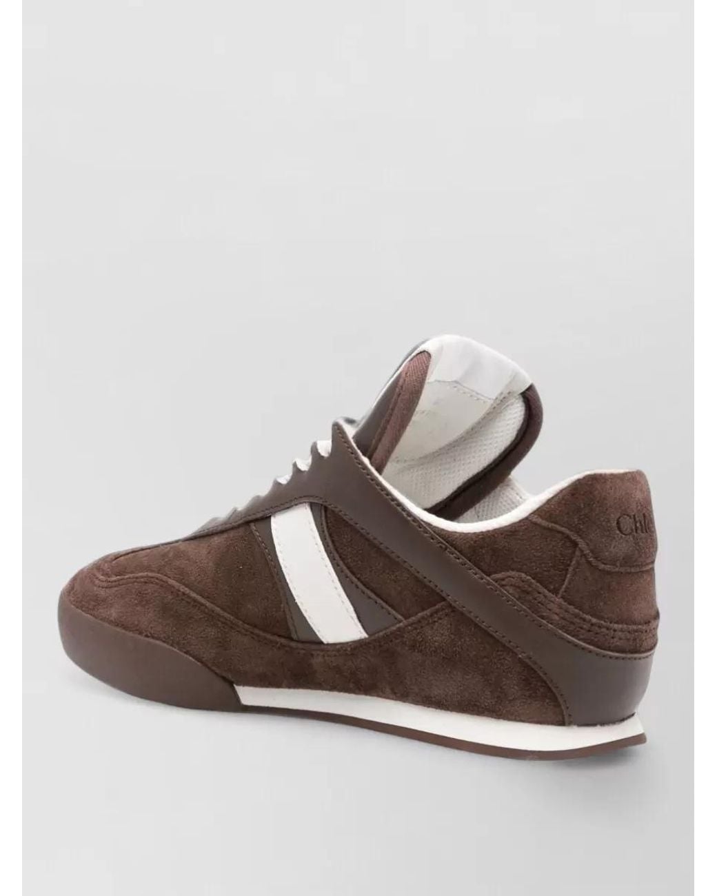 Chloé Brown Paneled Lace-Up Sneakers