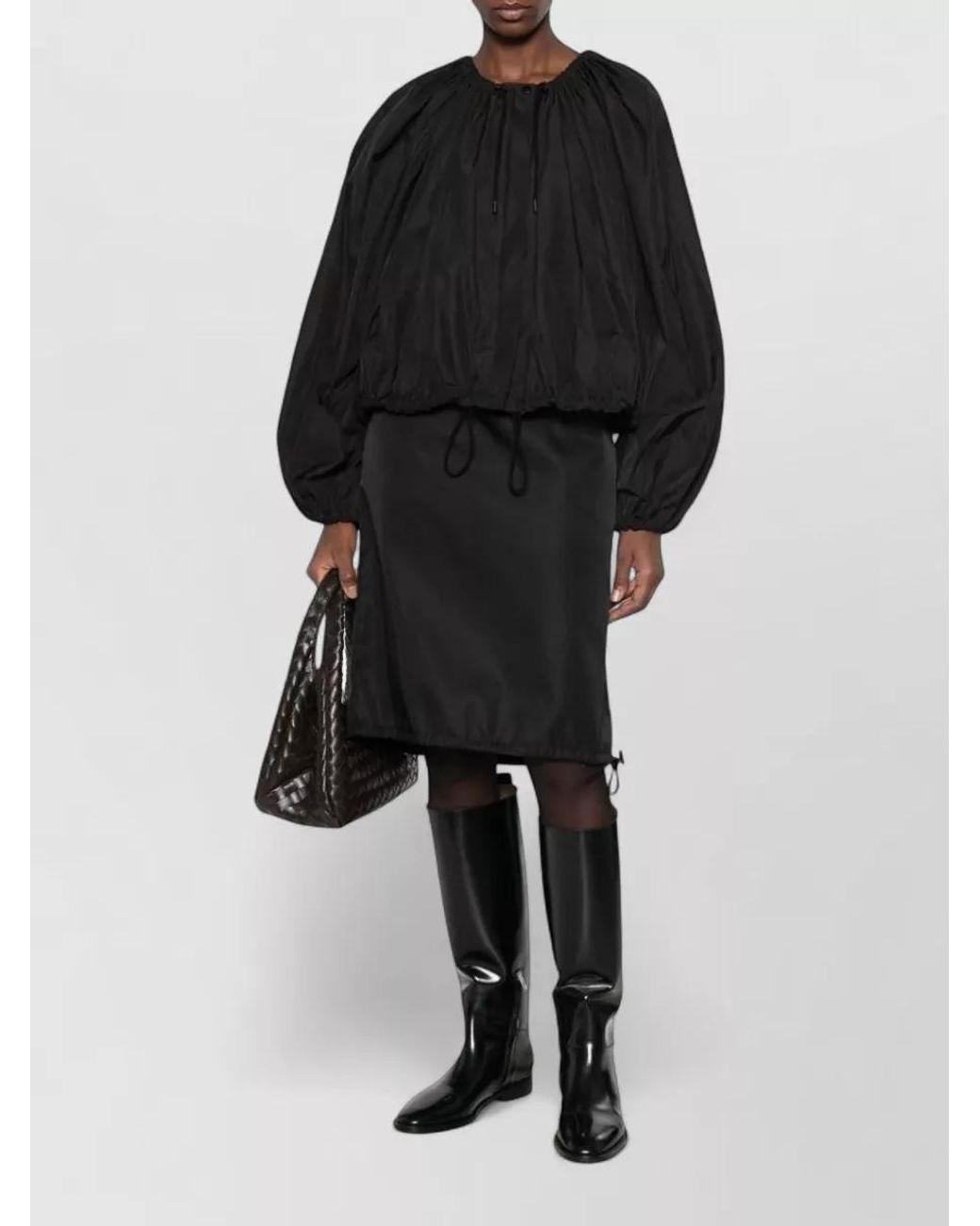 Totême  Black Gathered Parachute Blouson Jacket