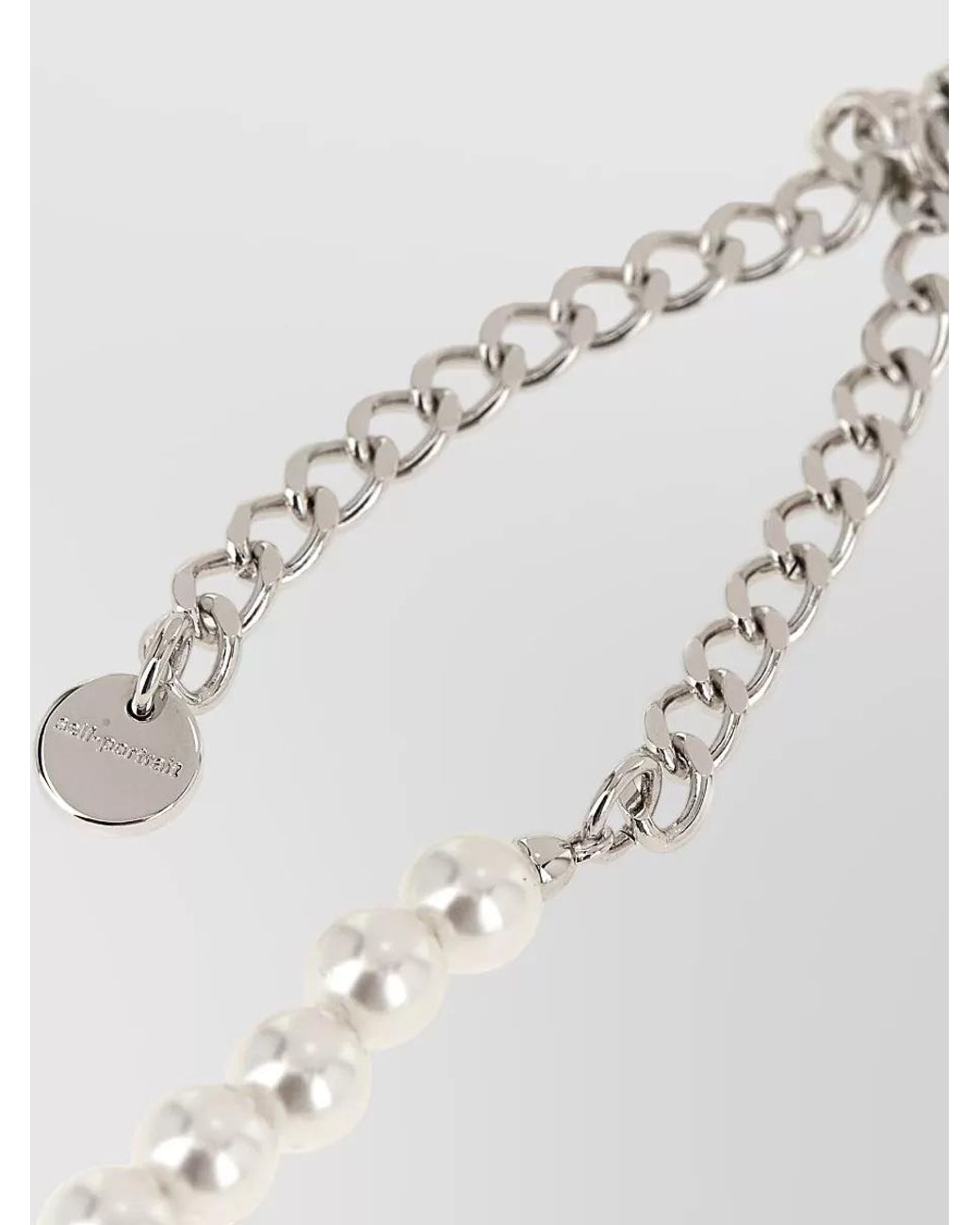 Self-Portrait White Pearl Bow Necklace
