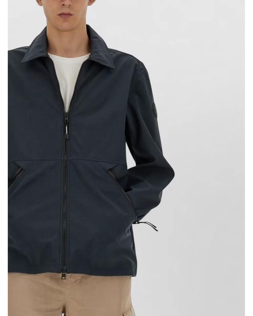 Woolrich Blue Single Breasted Coat for men