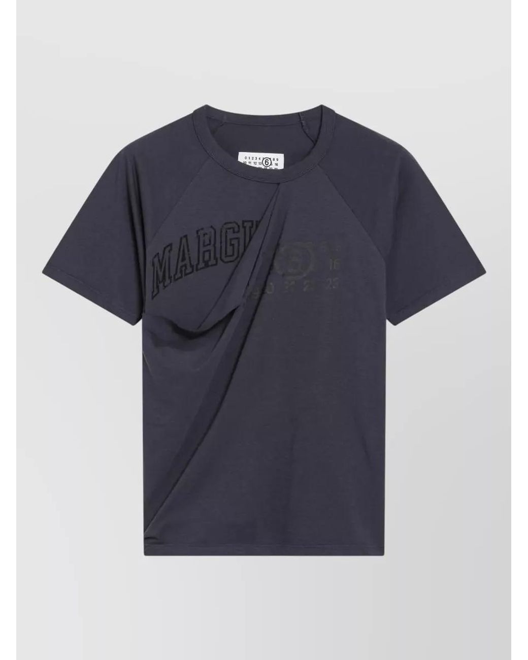 MM6 by Maison Margiela Blue Cotton Printed Short-Sleeve T-Shirt