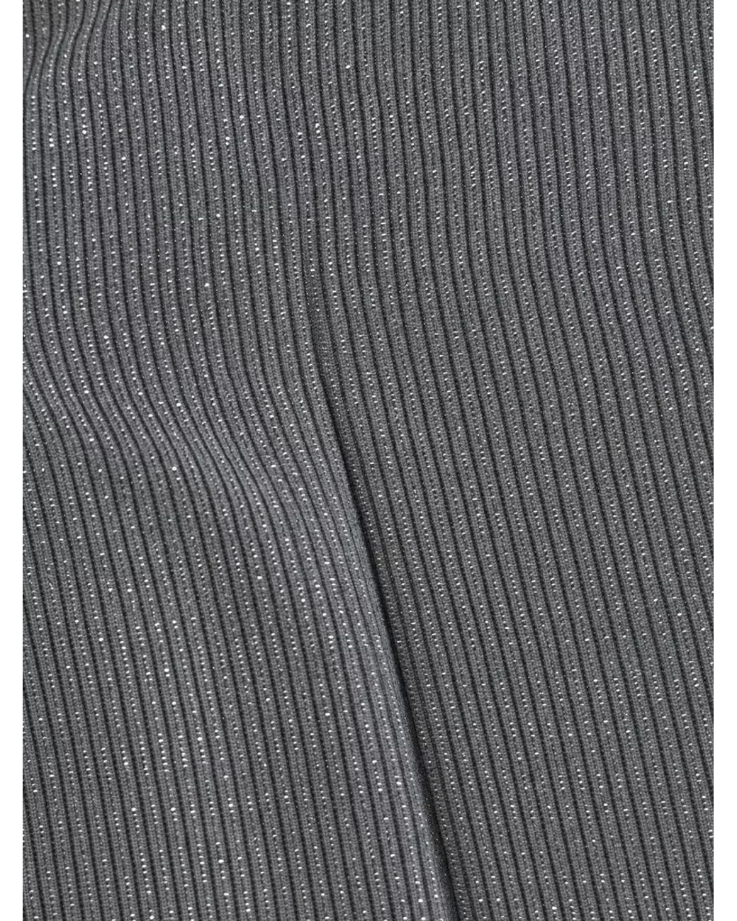 Peserico Gray Ribbed Wide-Leg Trousers