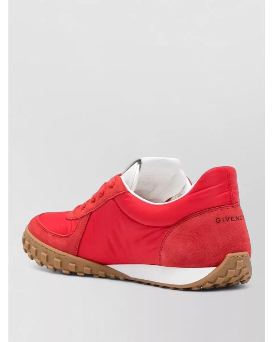 Givenchy Red Paneled Leather Low-Top Sneakers for men