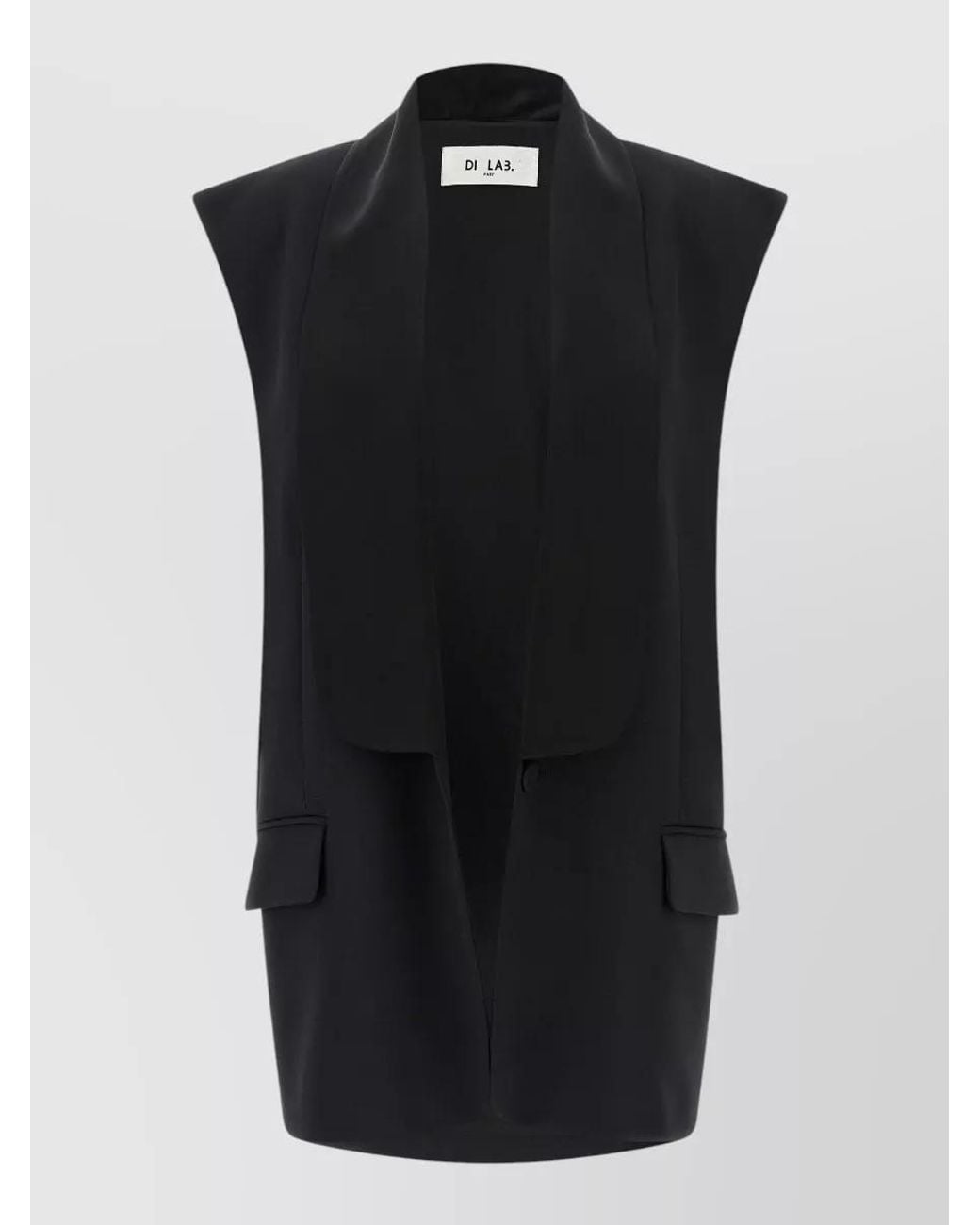 DI.LA3 PARI' Black Viscose Tuxedo Vest