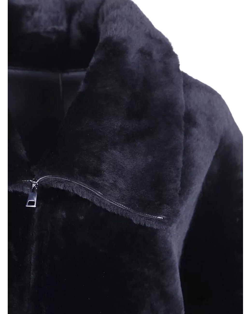 Blancha Blue Shearling Straight Jacket