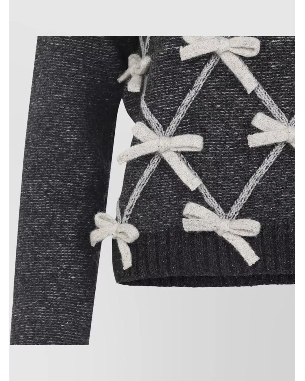Moschino Gray Silk Wool Slim-Fit Crew-Neck Long-Sleeve Sweater