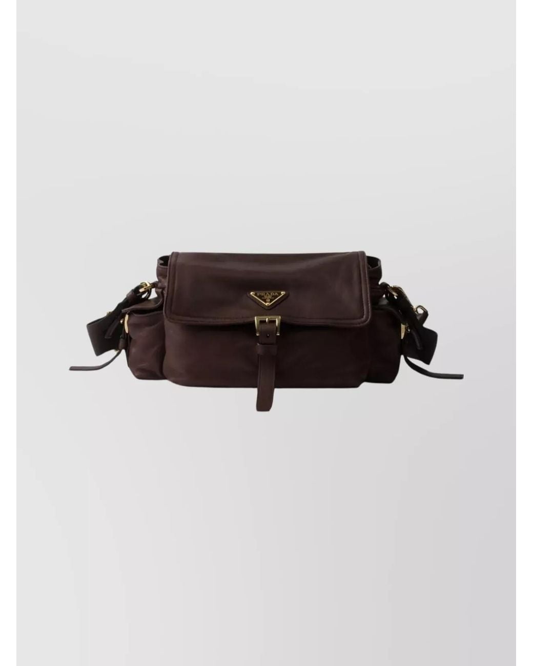 Prada Brown Explore Large Lamb Leather Shoulder Bag