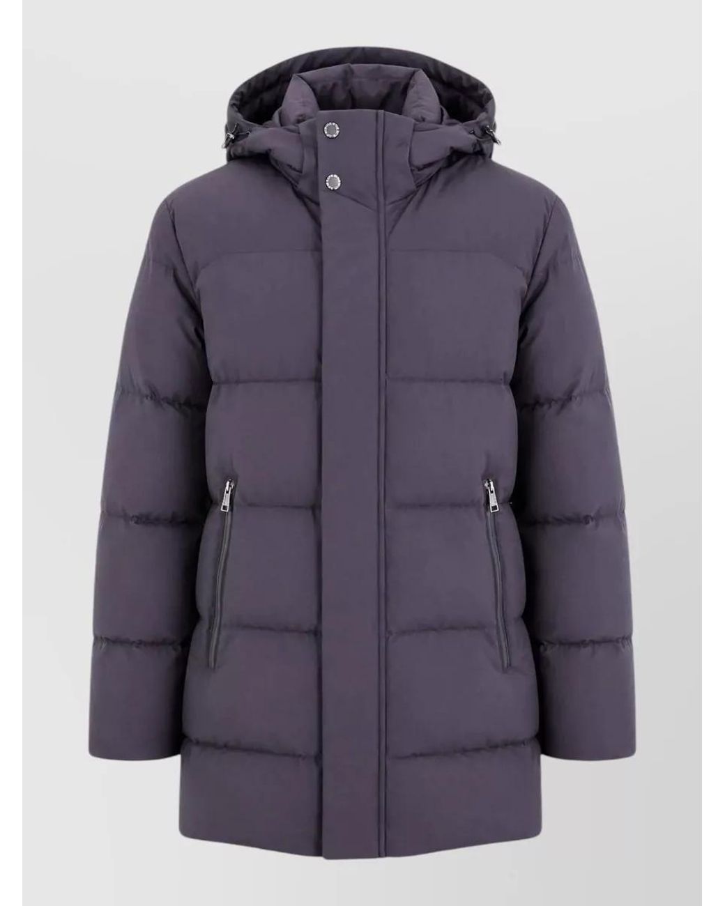 Paul & Shark Purple Quilted Hooded Down Jacket for men