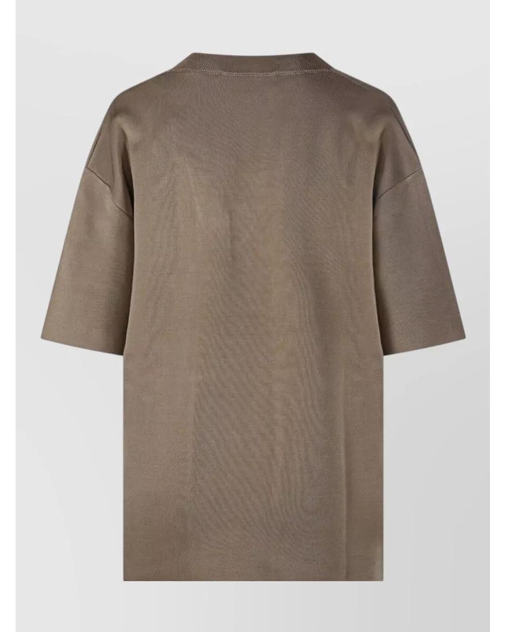 AMI Brown Short-Sleeve V-Neck Sweater