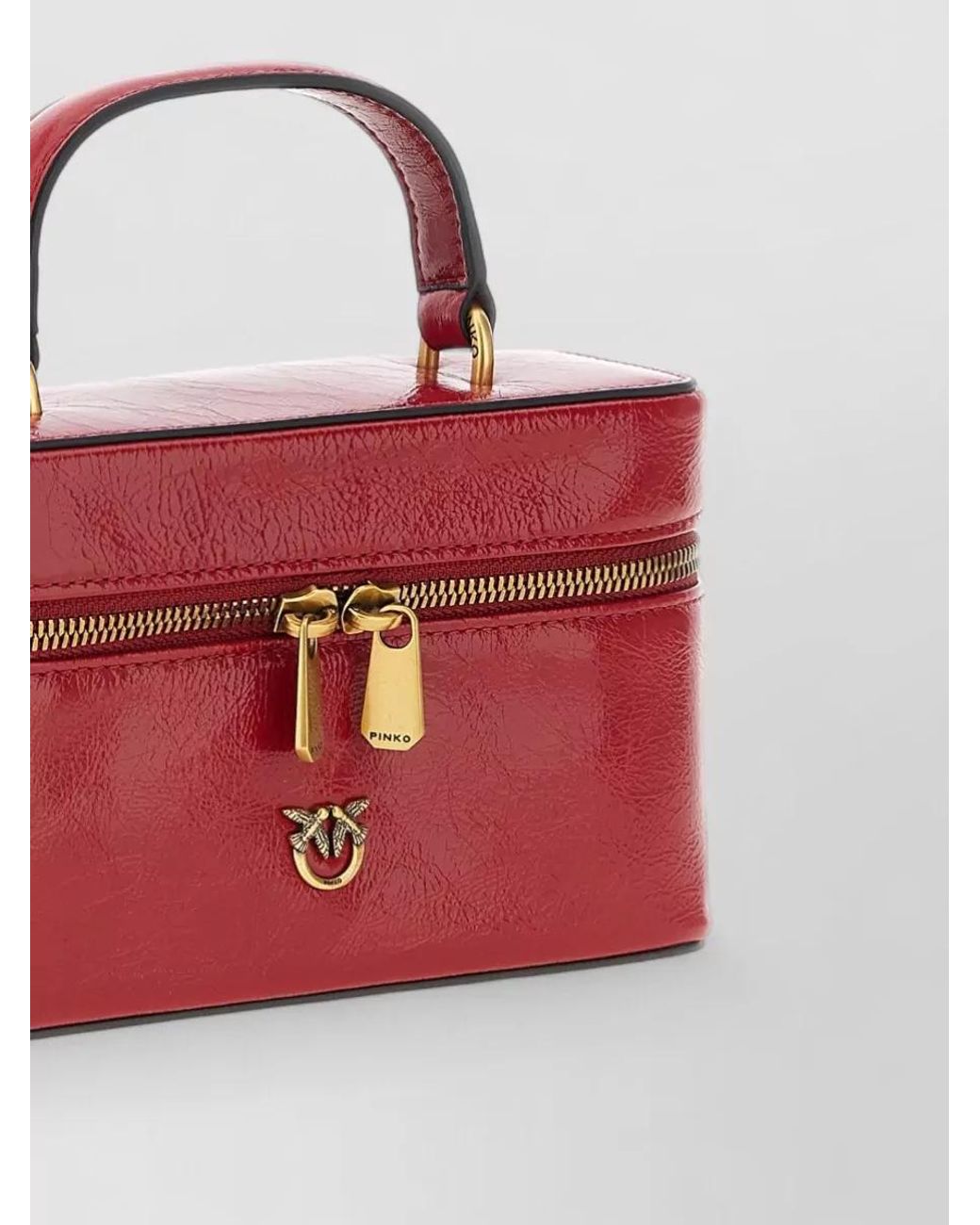 Pinko Red Vanity Soft Mini Leather Crossbody Bag